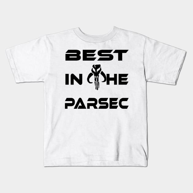 "BEST IN THE PARSEC" BLACK logo Kids T-Shirt by TSOL Games